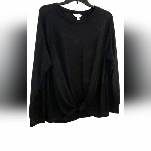 Time and tru Black knotted bottom sweater - Picture 1 of 3